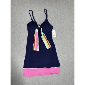 Trina Turk swimwear coverup Size Xs Dark Blue With Multicolor Accent NWT